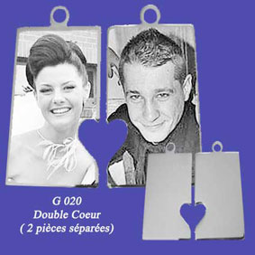 Gravure photo Double Coeur